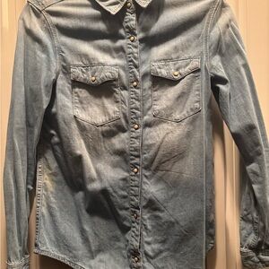 AllSaints Western Denim Button-Up Shirt